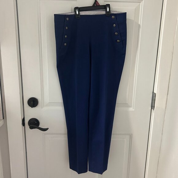 Brooks Brothers Red Fleece Cropped Sailor Pants- Navy - Size 2 - Picture 1 of 6